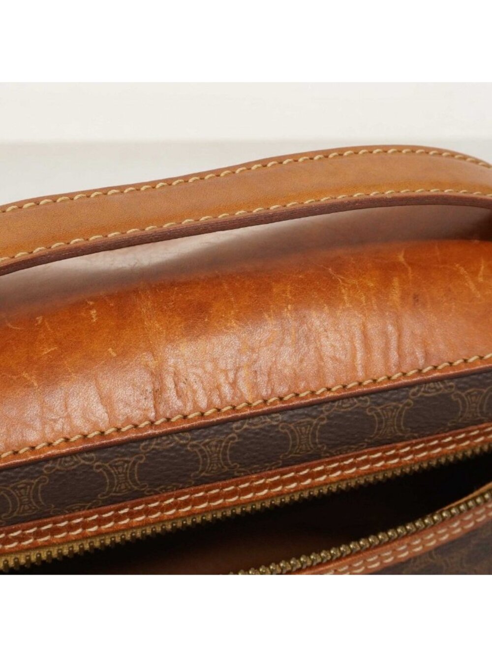 Celine Vanity Bag Macadam Brown Gold - Picture 8 of 9